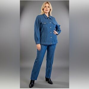 Jean jacket Jessica London Blue Houndstooth Jean Jacket